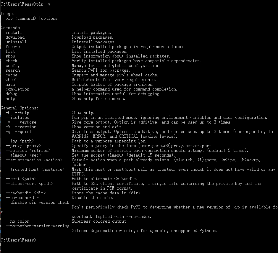pip提示：ModuleNotFoundError: No module named 'pip'_LingMessy的博客-CSDN博客
