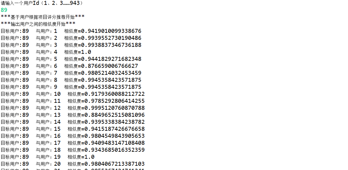 部分用户相似度