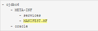 - ojdbc6- META-INF- services- MANIFEST.MF- oracle