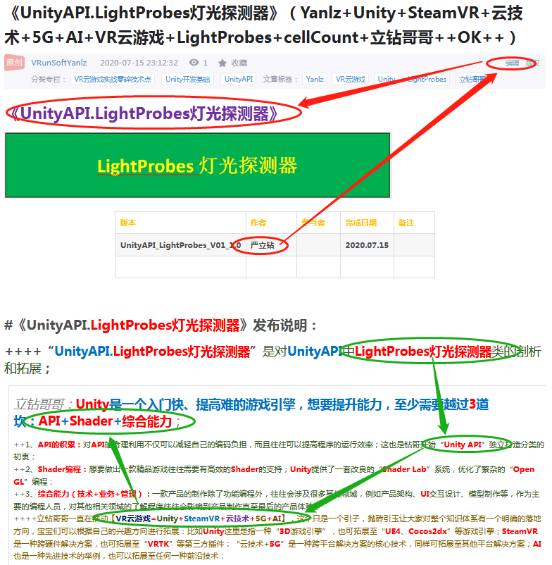 《UnityAPI.LightProbes灯光探测器》（Yanlz+Unity+SteamVR+云技术+5G+AI+VR云游戏+LightProbes+cellCount+立钻哥哥++OK++）VRunSoftYanlz的博客-