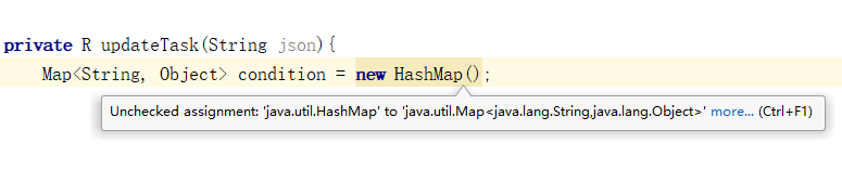 unchecked assignment 'java.util.map' to