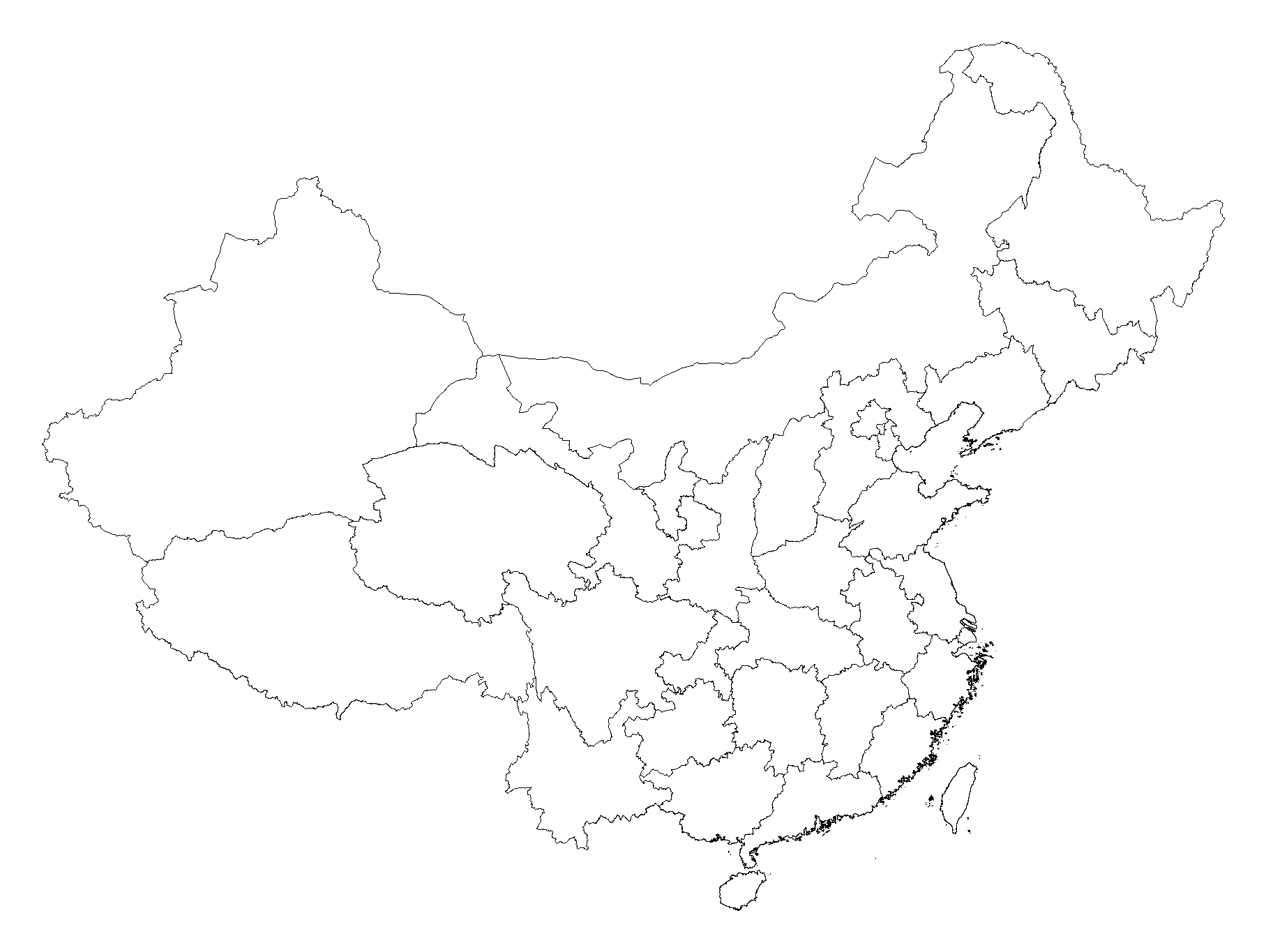 画出来的图是这样的(这里画出来的中国地图,包含了中国香港,中国澳门