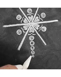 粉笔画教程雪花的粉笔画画法
