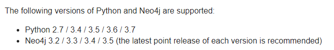 python和neo4j的版本对应