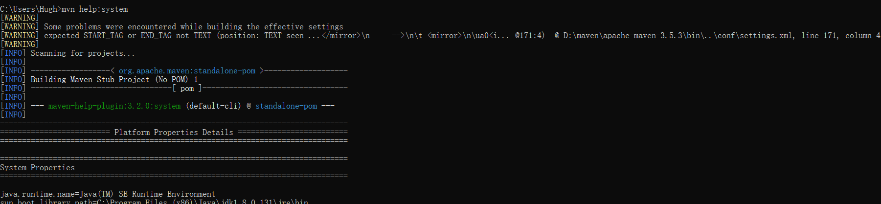 mvn help:system