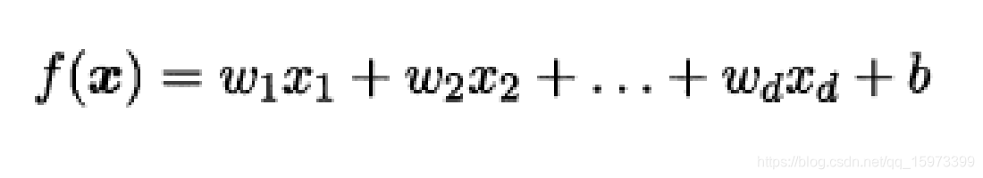 f(x)=w1x1+w2x2+...+wdxd+b