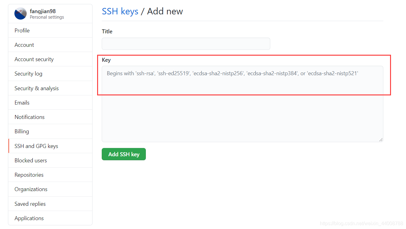 GitHub Add SSH keys