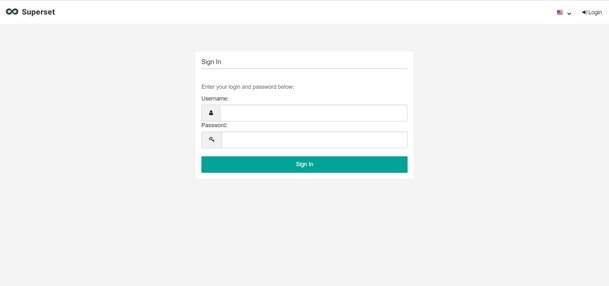 Superset登录界面
