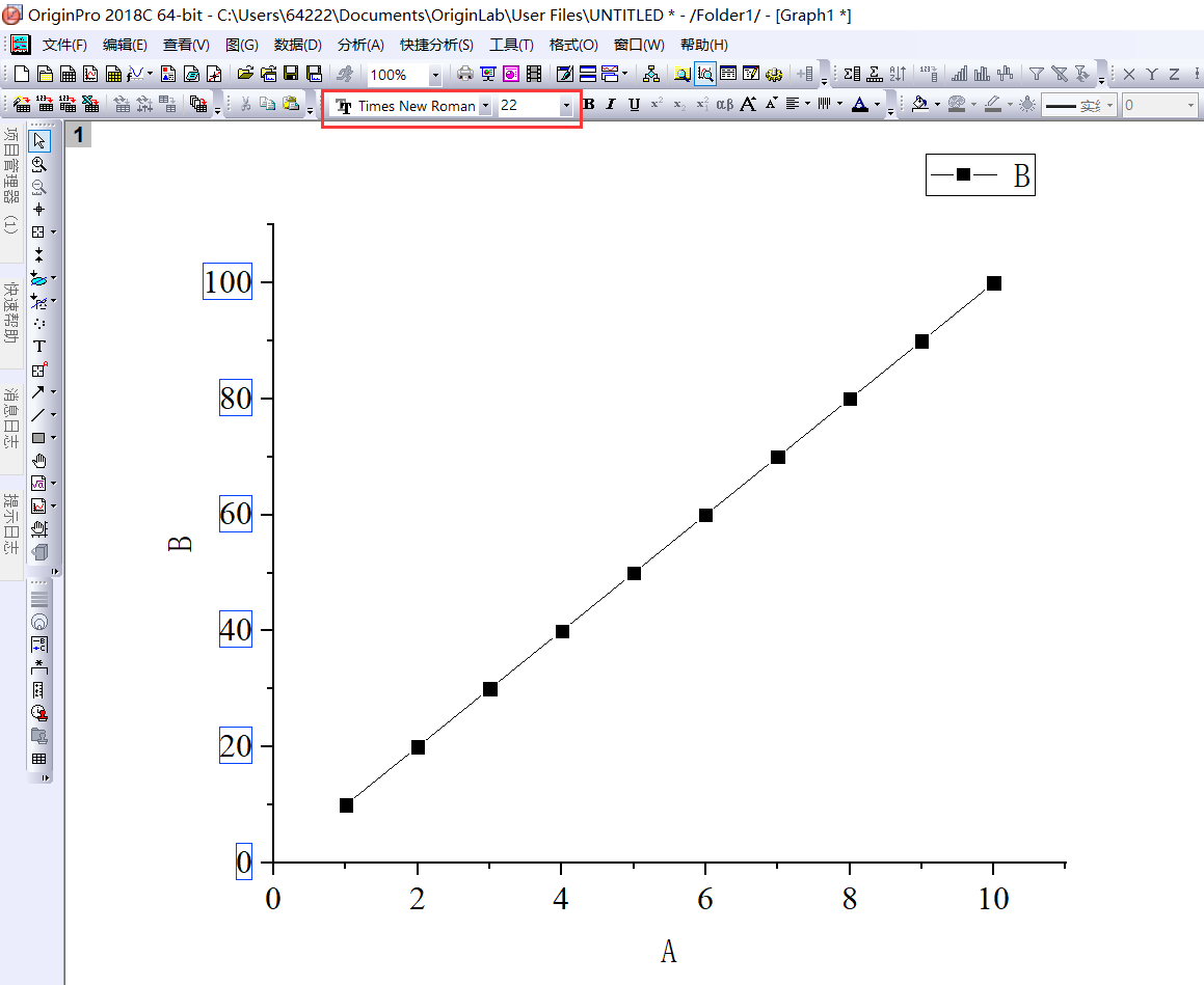 origin1设置坐标轴字体标签等
