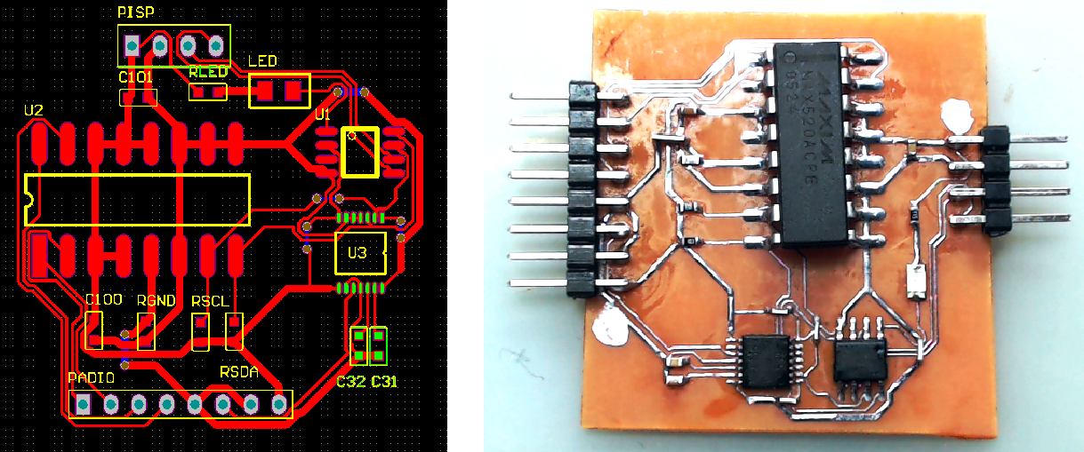 ▲ PCB板以及焊接后实验板