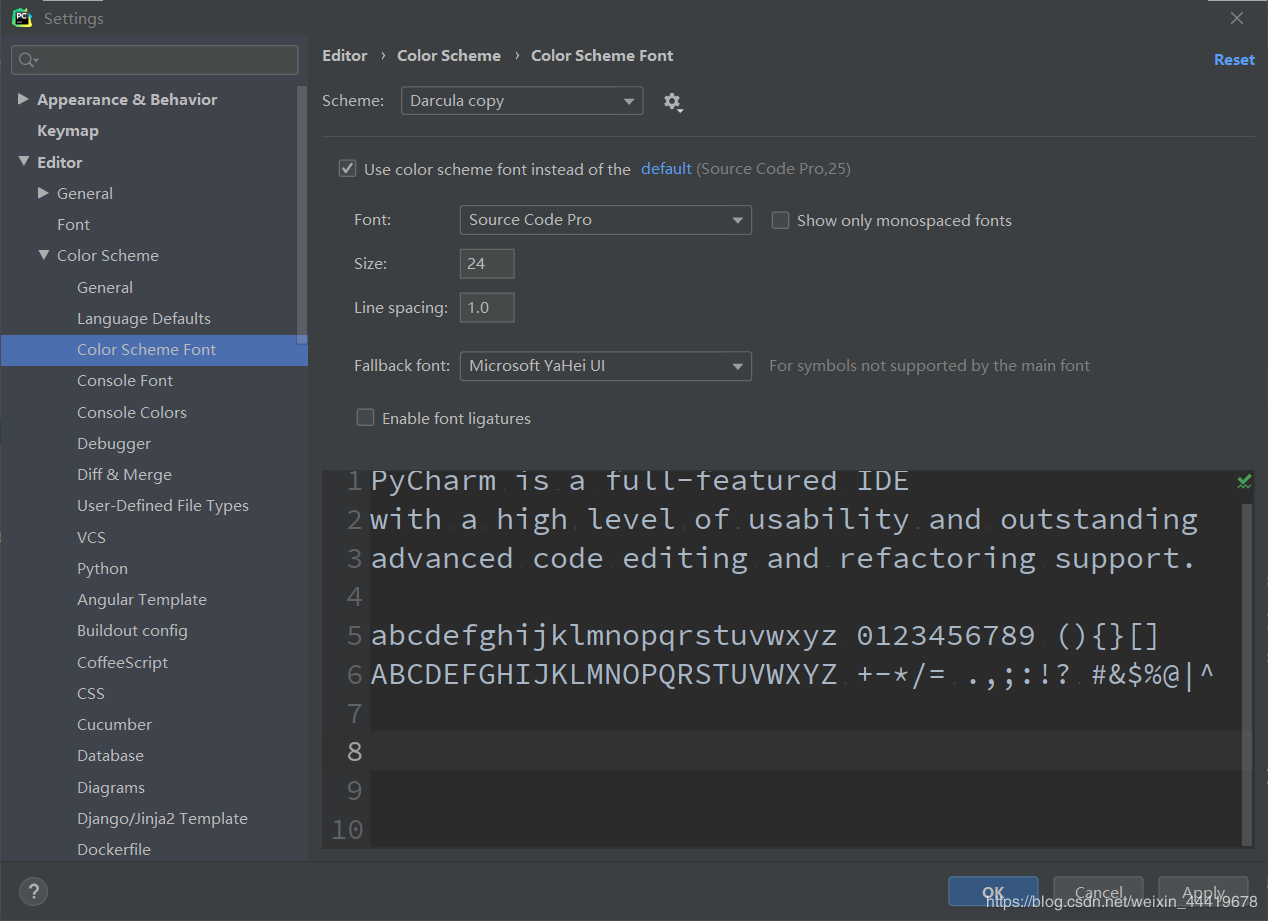PyCharm设置中文字体「终于解决」