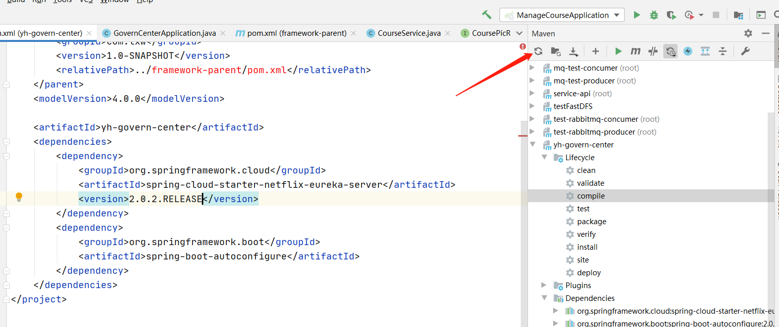 Cannot resolve org.springframework.cloud:spring-cloud-starter-netflix-eureka-server:unknown