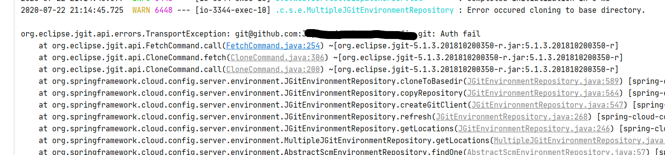 Org.eclipse.jgit.api.errors.TransportException: Git@github.com:xxxxxxxx ...