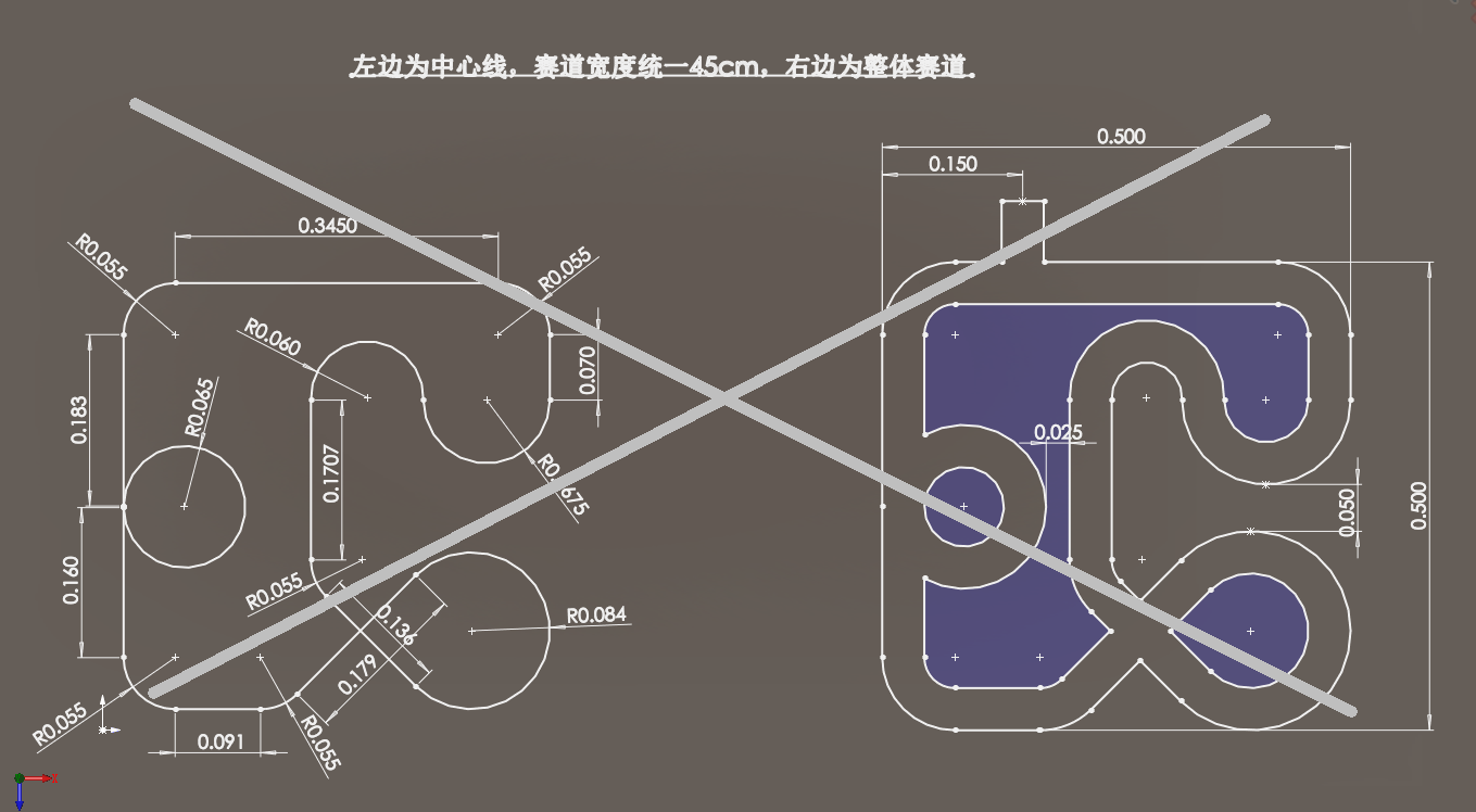 ▲ 由张帆设计的第一稿赛道图纸 | 这个版本已经升级到第二版本