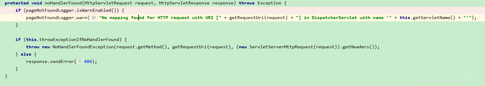 springmvc noHandlerFound源码