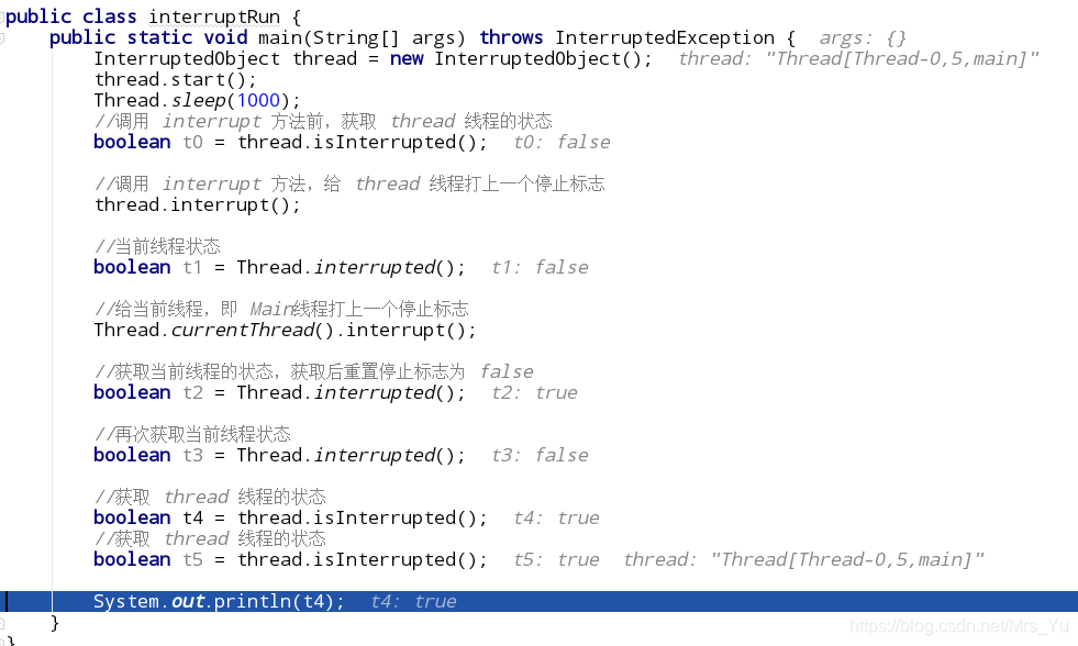 线程的停止方式(stop()、interrupt()、isInterrupted()、interrupted() 方法的使用 ...