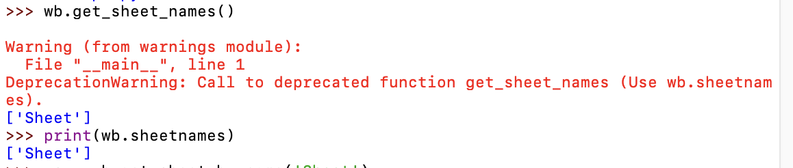 python-call-to-deprecated-function-get-sheet-names-get-sheet-by-name-remove-sheet