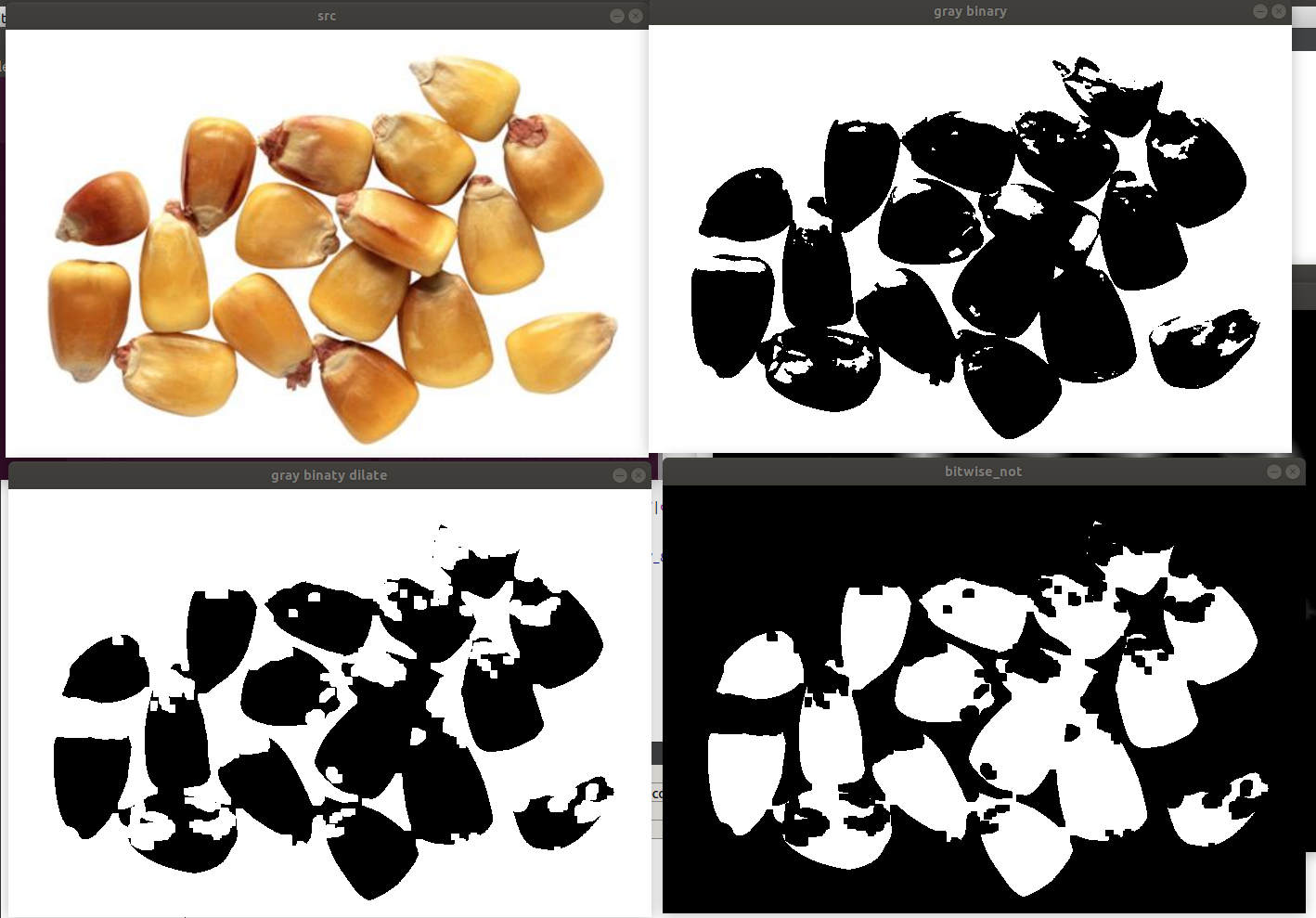 转换成灰度图像,并且二值化* 2. 通过膨胀消除洞洞* 3.