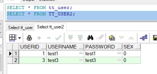 oracle 存储过程简单实例