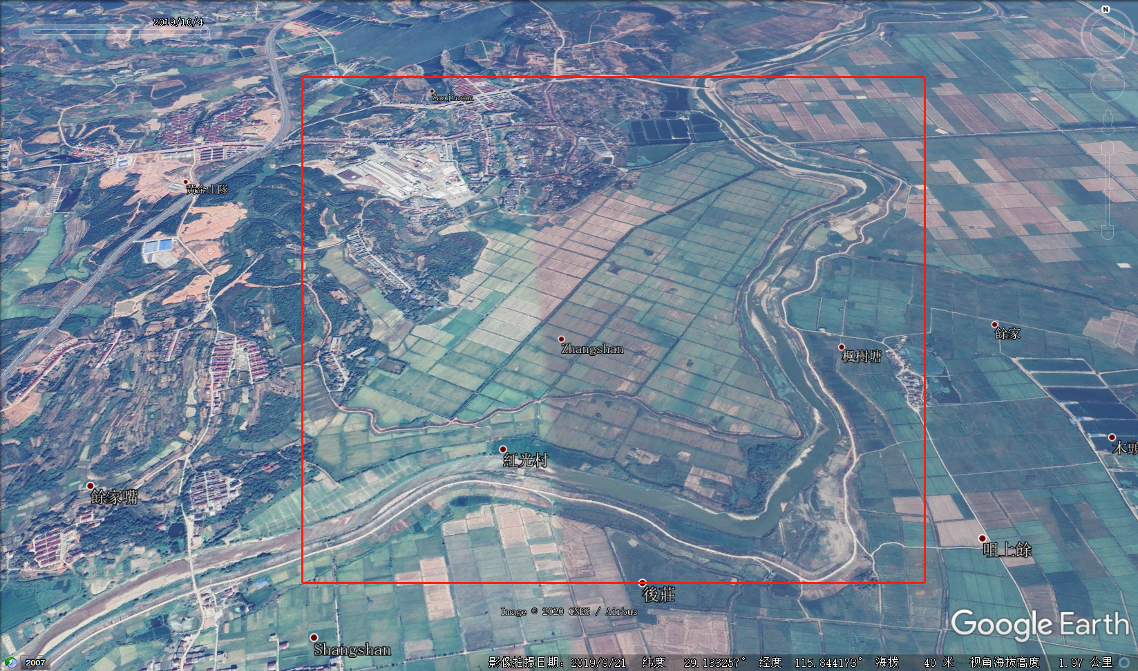 被洪水淹没的耕地