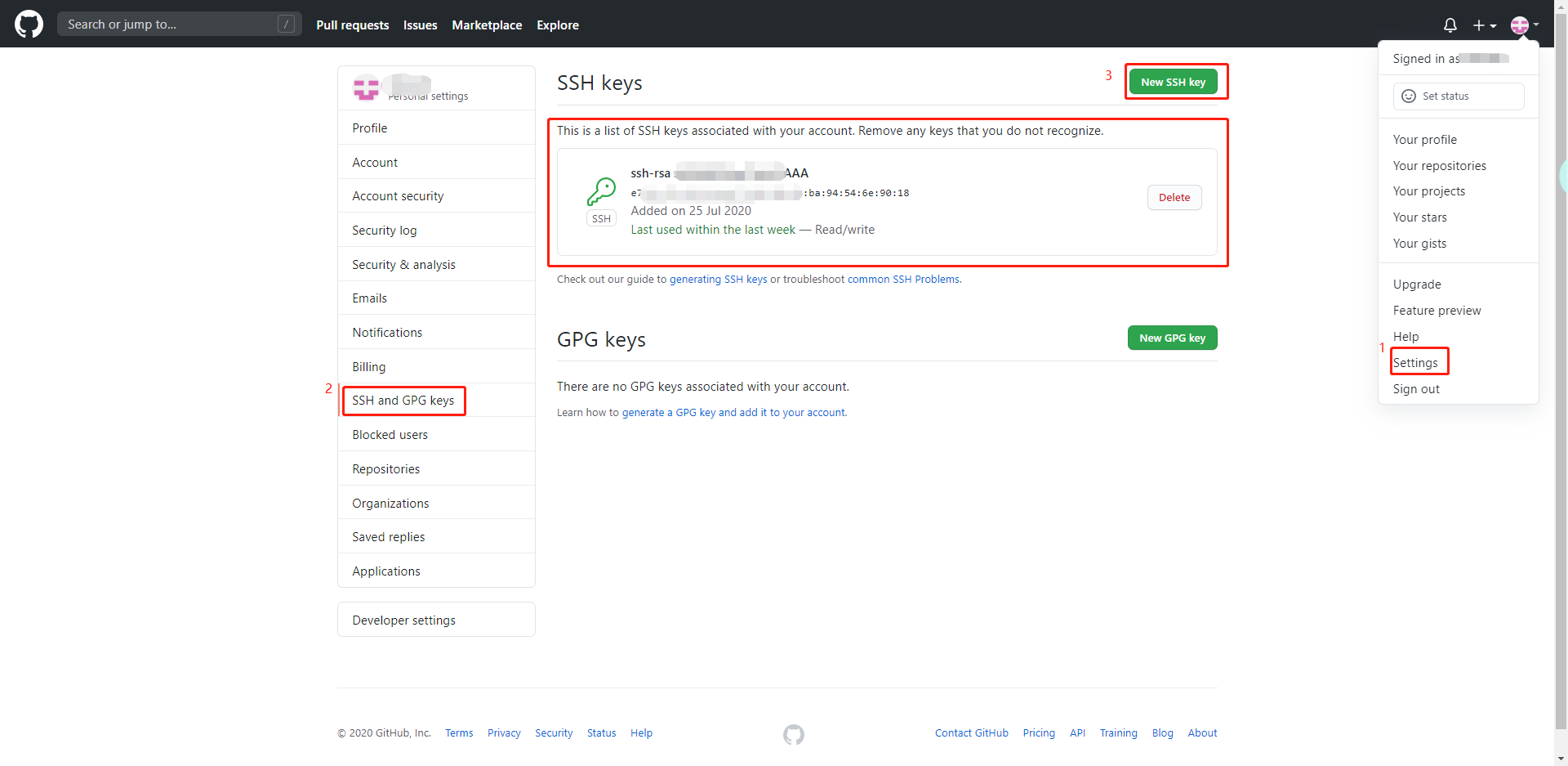 添加ssh key 到账户