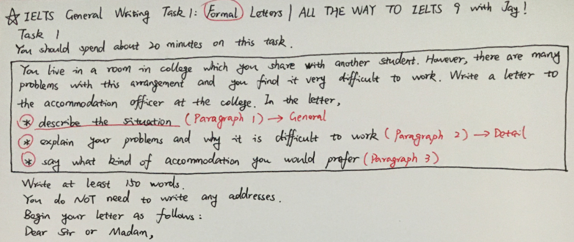 IELTS General Writing Task 1: Formal Letters | ALL THE WAY TO