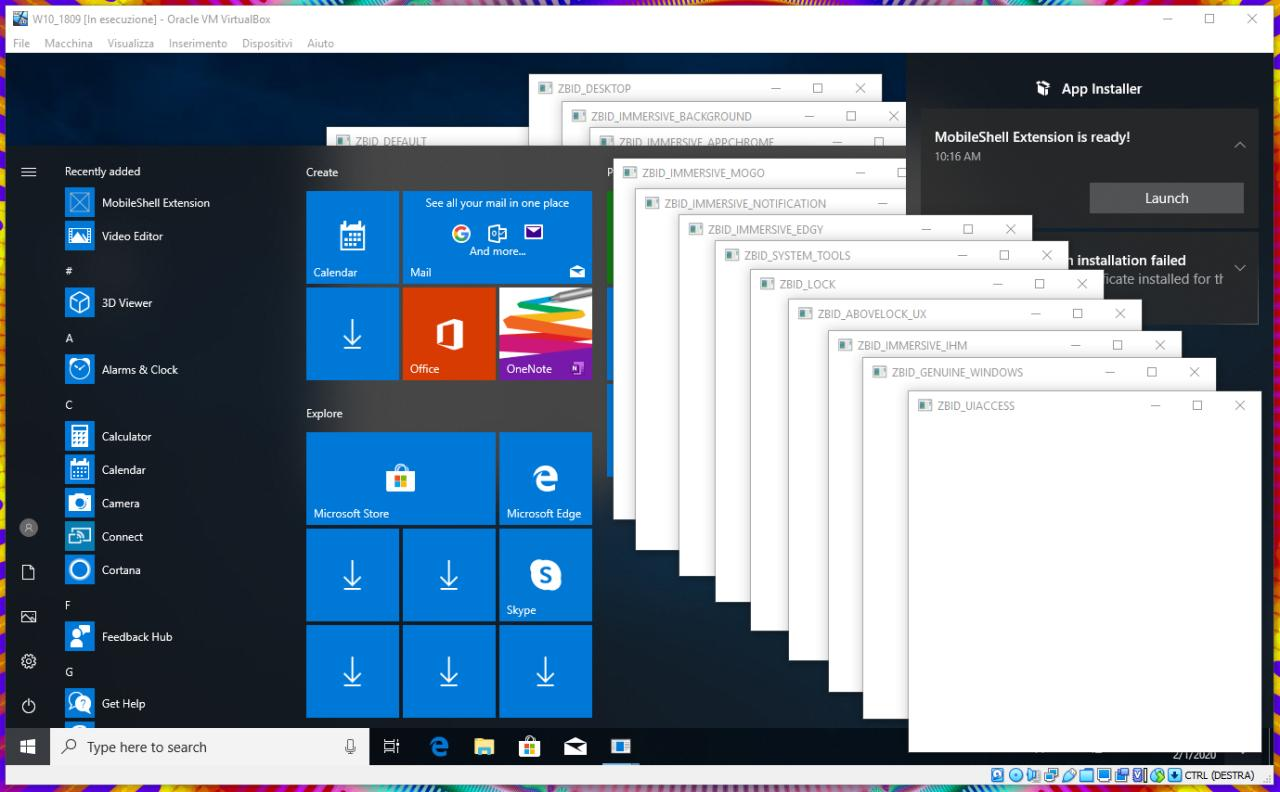 通过DLL注入Immersive进程(RuntimeBroker.exe)的方式创建窗体