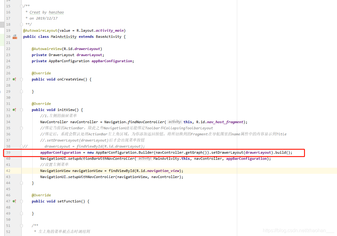 Attempt to invoke virtual method ‘void androidx.appcompat.app.ActionBar ...