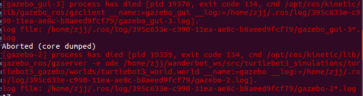  gazebo gui 3 gazebo gui 2 Process Has Died pid 19376 Exit Code 
