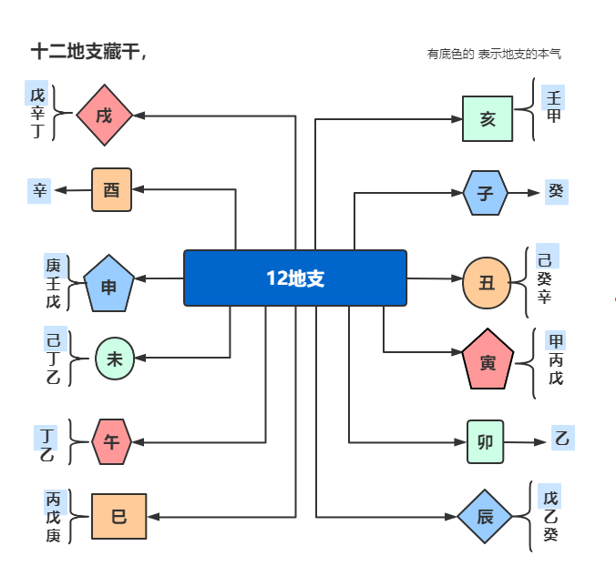 地支藏干简易图片