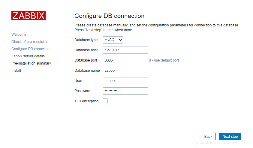 configure DB connection