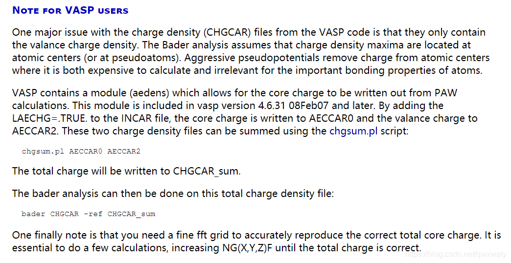 VASP - Bader Charge Analysis-CSDN博客