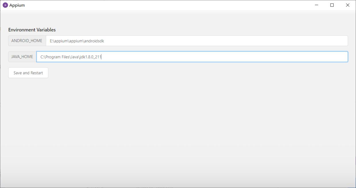 appium中设置环境变量