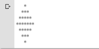 RUNOOB python练习题 23 使用*号输出菱形