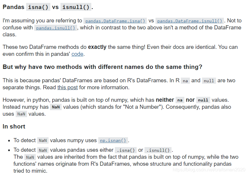 缺省值判断 pd.isnull, pd.isna, pd.notna, pd.notnull, np.isnan, math.isnan 区别 ...
