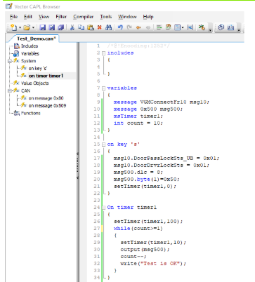 A simple introduction to the syntax of CAPL in CANoe - Programmer Sought