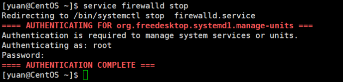stop firewalld