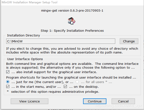 这里可以改变安装路径,即点击“change进行路径选择”
