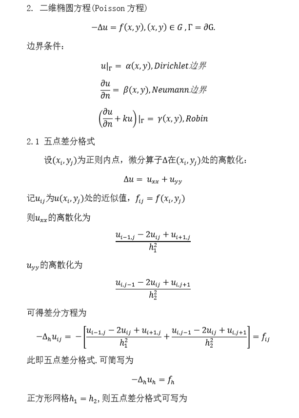 椭圆型偏微分方程数值解法_椭圆偏微分方程-CSDN博客