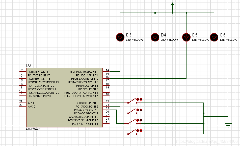 使用Atmega48实现键控LED,实现一亮一灭,附带c文件以及仿真文件_atmega保持一盏led-CSDN博客