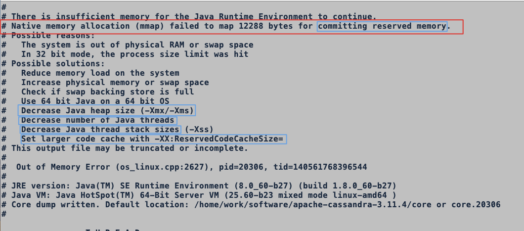 Cassandra OOM 问题截图
