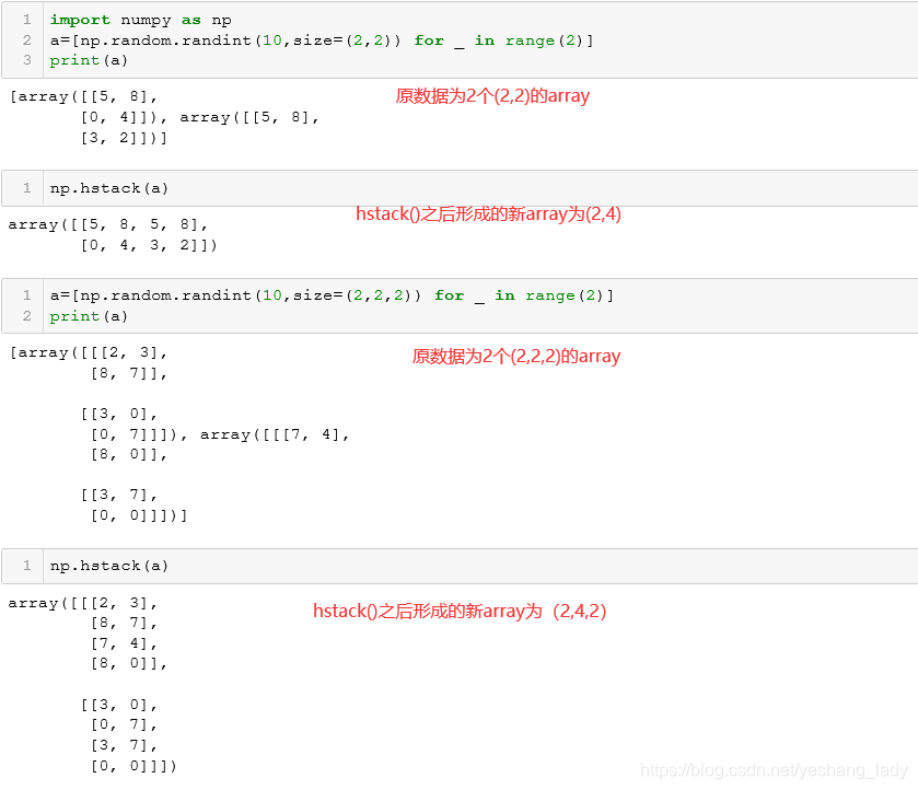 numpy中的stack()、hstack()、vstack()方法_hstack()和vstack()-CSDN博客