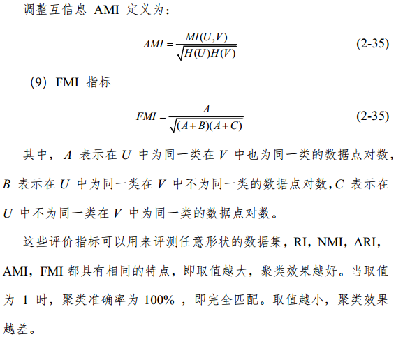 聚类常用指标整理