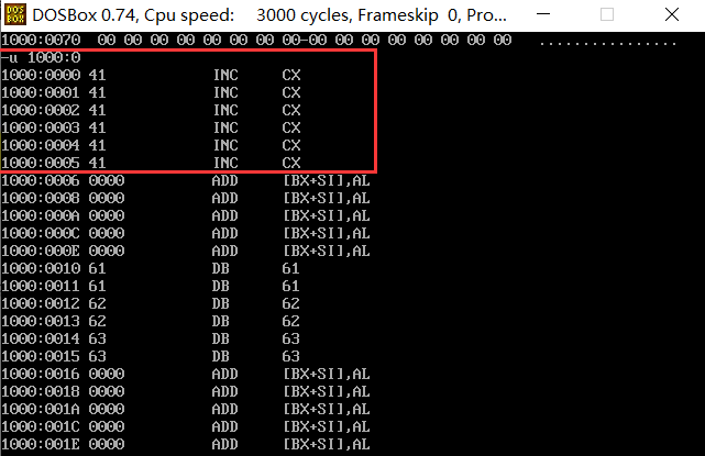 dosbox debugger