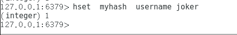 hset  myhash  username gaowei