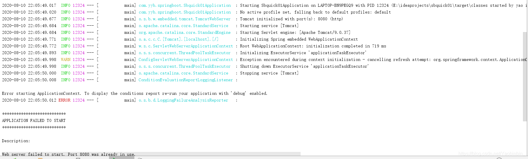 Error starting ApplicationContext. To display the conditions report re-run your application with 'debug' enabled."