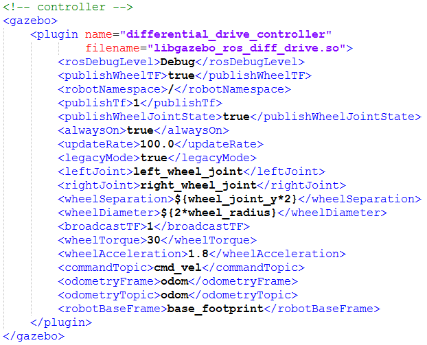 添加gazebo控制器插件