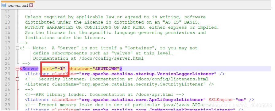 系统报：---＞‘Tomcat8.5‘: port out of range:-1错误的解决方法