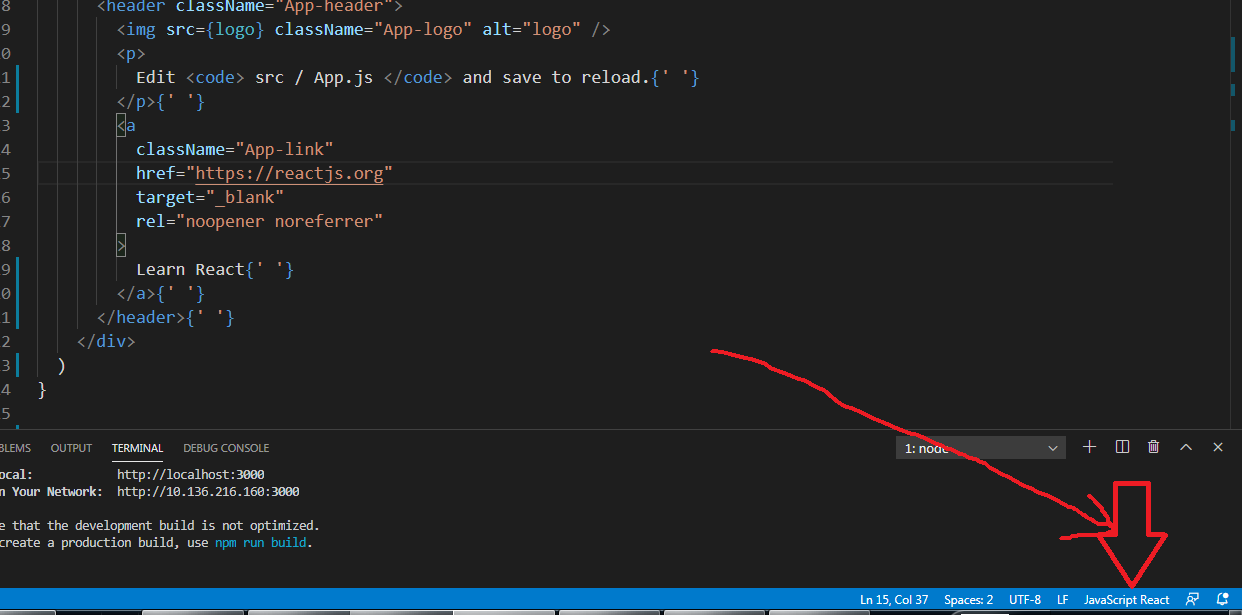 VSCode development React project save JSX syntax format error problem ...